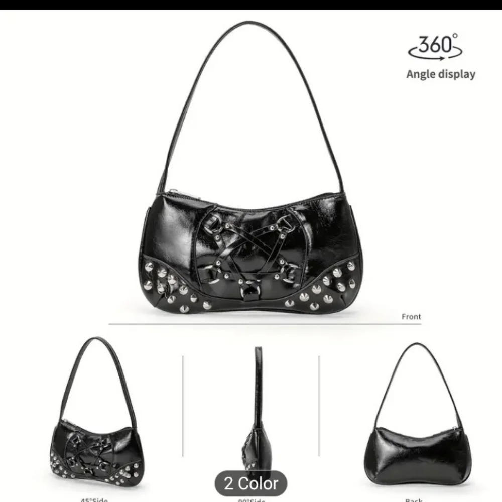 Women's Handbag‎ Gothic Punk Red Shoulder Purse Studded New Z6